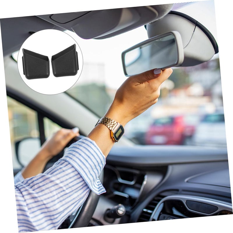 4pcs Car Storage Box Multi-Functional Adhesive Organizer for Sunglasses Phones Keys and Items Vehicle Mounted Container Black - Image 2