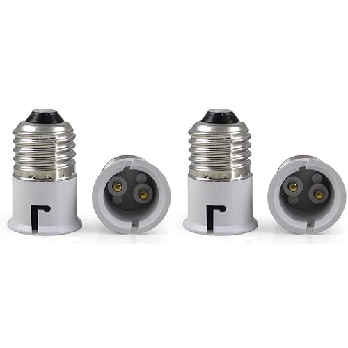 M2 Look E27 To B22 Bulb Convertor Holder Lamp Base Socket Screw To Light Bulb Adapter Converter For Metal Ed Halogen|Cfl Led Halogen|Lamp Base Adapter (Pack Of 4), White - Image 1