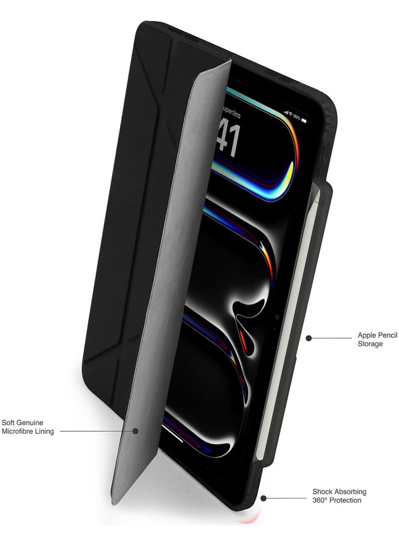 Pipetto Origami No3 Pencil Case for Apple iPad Pro 11 inch Case (2024) M4 Smart Cover with 5 in 1 Stand - Black - Image 3