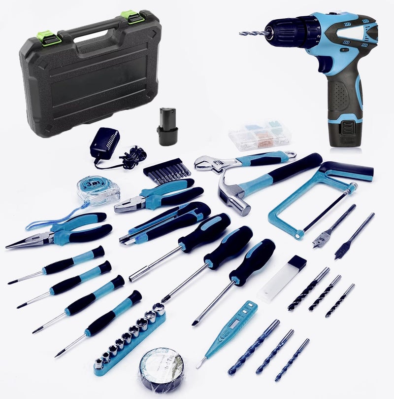 XOYO 12V Cordless Drill Super Combo Kit | 153 Pcs Tool Kit for Home, Professional Household Tool Sets for Home | Basic Tool Kit with Cordless Power Drill | Tool Set with Drill for Office/Home Repair - Image 1