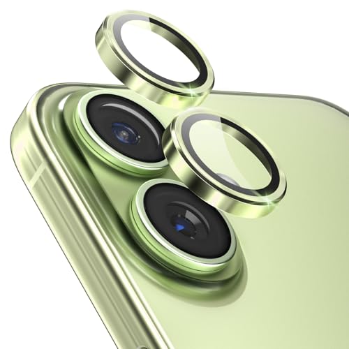 CloudValley for iPhone 17 Camera Lens Protector, [1 Second Installaion] Ultra-HD Tempered Glass Cover, [Case-Friendly] Metal Lens Screen Protective Ring, Sage - Image 1