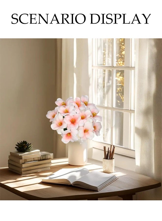 DUNISO 12 قطعة من الزهور الاصطناعية، باقة زهور التوليب الاصطناعية المتفتحة بالكامل، زهور مزيفة لتزيين مراكز الطاولات في المنزل، الحفلات، الزفاف، هدايا عيد الأم، الزينة (وردي خوخي) - Image 3