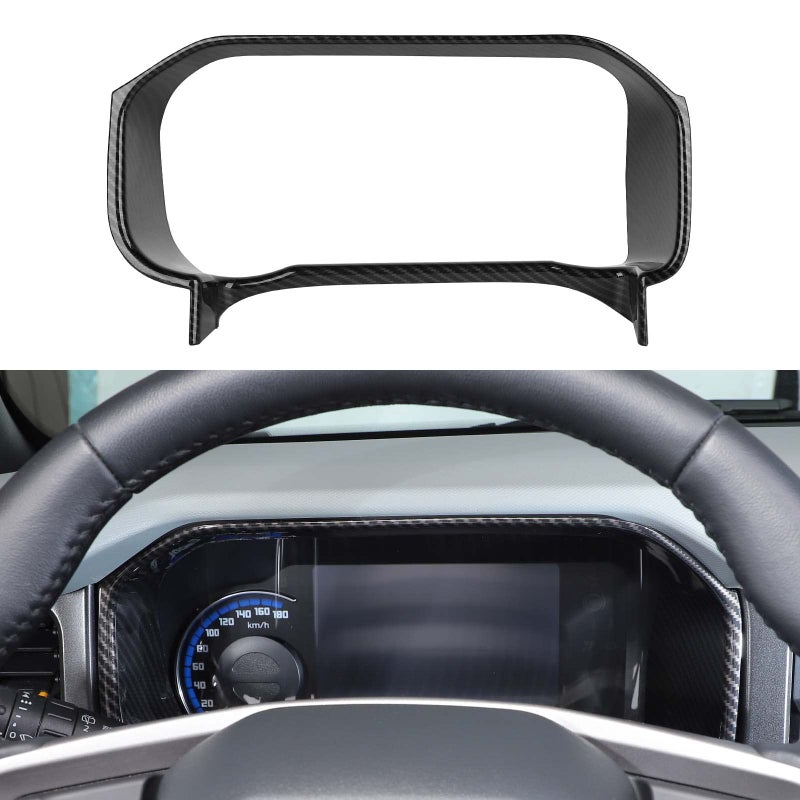 HTHE for Ford Bronco Center Console Dash Board Panel Ring Cover for Ford Bronco 2021 2022 2023 24Doors ABSCarbon Fiber Black