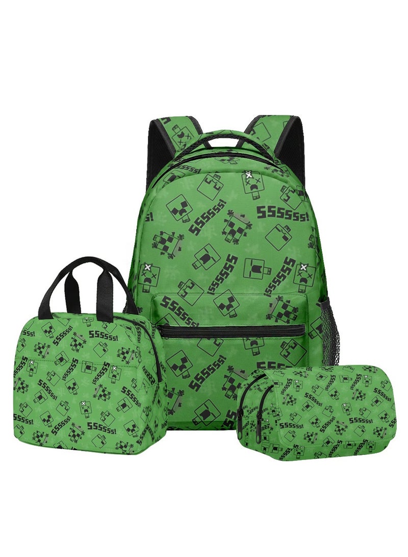 ماين كرافت حقيبة الظهر Minecraft للأطفال والفتيان - حقيبة الظهر مقاومة للماء لمدرسة الألعاب