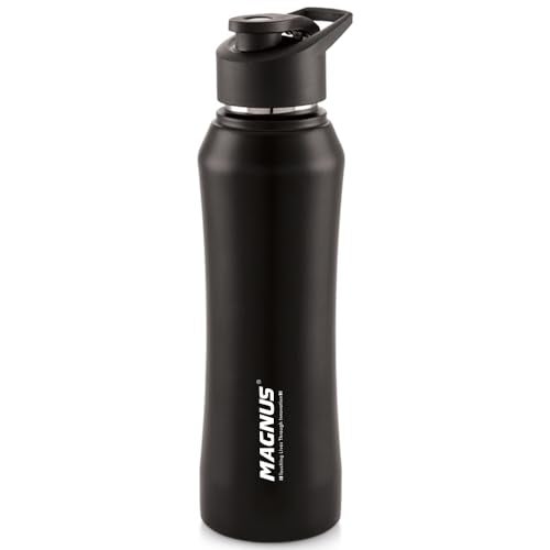 Magnus Oscar Stainless Steel Single Wall Water Bottle 750ml - Leakproof, Rust-Free, Black - Ideal for School, Home, Gym, Durable Water Bottles for Every Use - Image 1