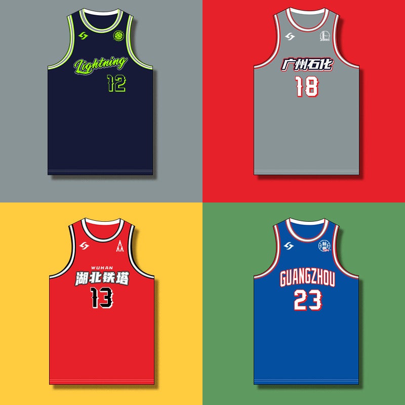 American Quick-Drying Breathable Retro Basketball Uniform Suit Men'S And Women'S Game Team Uniform Digital Printing Blue Jersey Style - Image 5