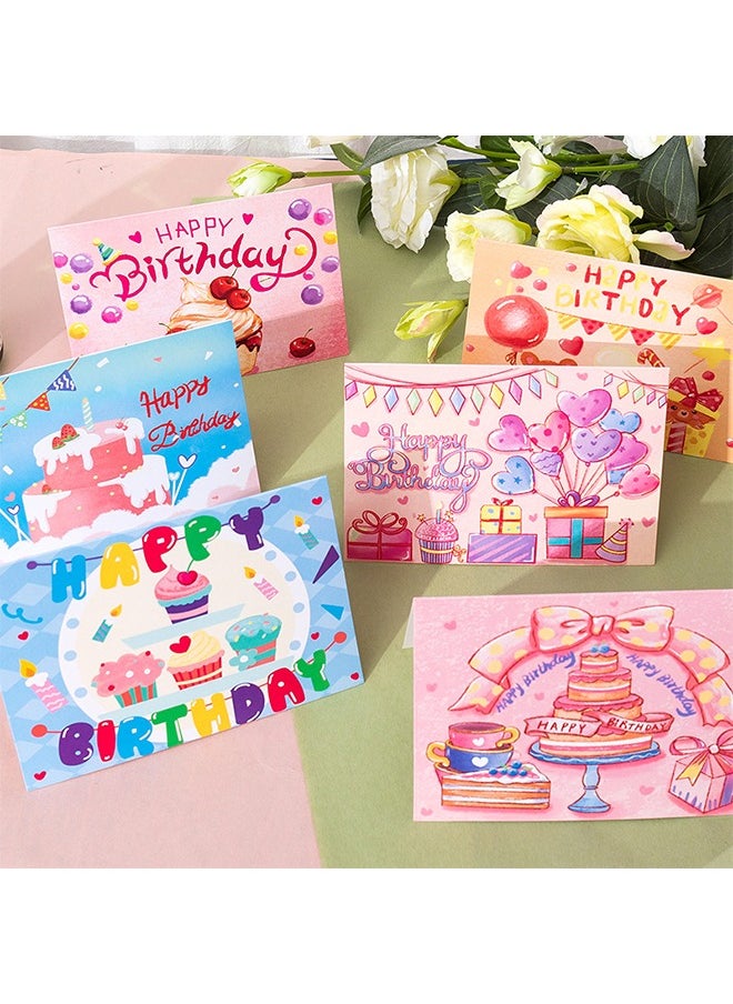 Lemon 6Pcs Birthday Cards Bulk Funny Cards for Boys and Girls Boys Girls Diy Handdrawn Artistic Touch for Friends Family, with Envelope  - Image 1