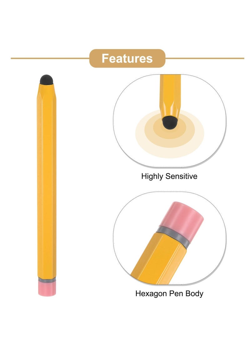 Excefore 2 Pcs Kids Stylus Pens for Touch Screens Hexagon Pencil Shaped Stylus Crayon Stylus Pen for Children Youth Girls Boys Compatible with iPhone Android Edition Tablet Universal Devices, Yellow - Image 4