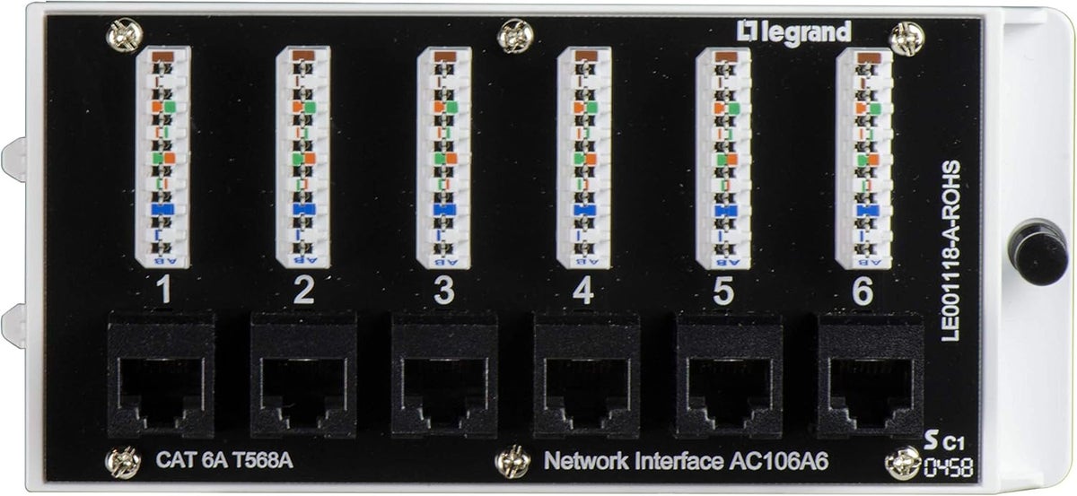 Network Interfacing Module Simplex Price OnQ Legrand - Home Theater Patch Panel, 6 Port Interface Module, Cat 6A ...