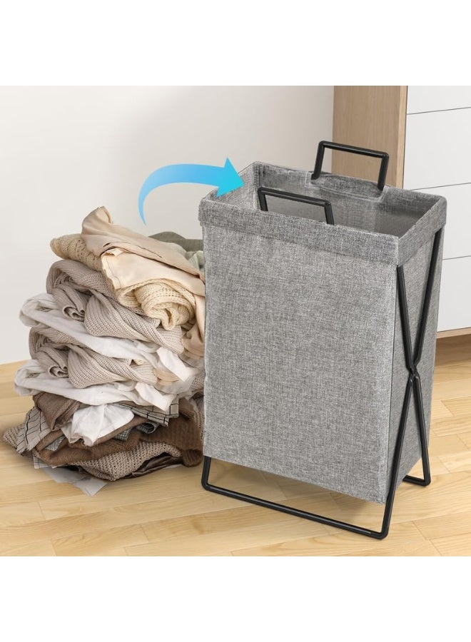 FALAHOM 50L Foldable Laundry Basket with Stainless Steel Frame,Collapsible Waterproof Laundry Basket,Detachable Liner,Laundry Hamper Bag Washing Bin Organizer Storage Basket Hamper for Clothes Toys - Image 3