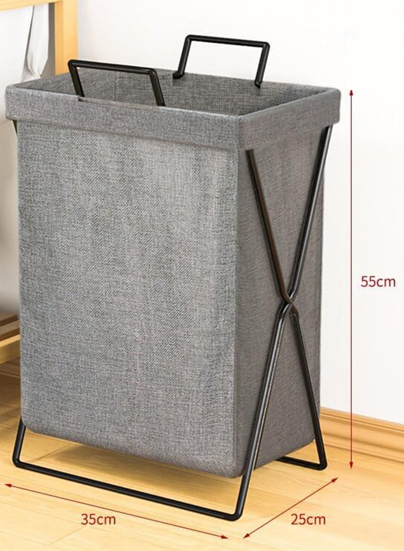 FALAHOM 50L Foldable Laundry Basket with Stainless Steel Frame,Collapsible Waterproof Laundry Basket,Detachable Liner,Laundry Hamper Bag Washing Bin Organizer Storage Basket Hamper for Clothes Toys - Image 2