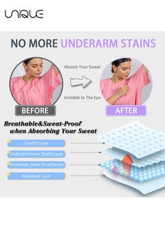 Unique 100 Pack Armpit Sweat Pads, Underarm Sweat Pads for Fight Hyperhidrosis and Excessive Sweating, Disposable Invisible Sweat Absorber Pads, Perspiration Pads Shield for Men and Women, Comfortable  - Image 3