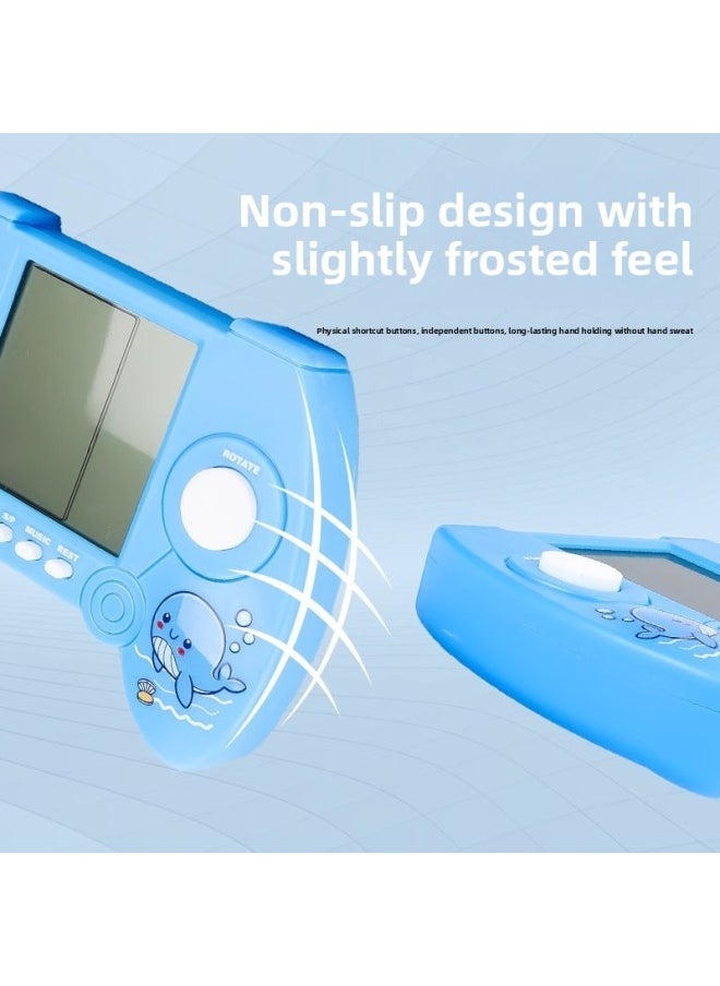 Tetris Travel Machine Handset Children's Educational Nostalgic Toy Electronic Game Machine Gift For Boys And Girls-Color:Classic Model-blue [hd Large Screen Eye Protection] Battery Set  - Image 5