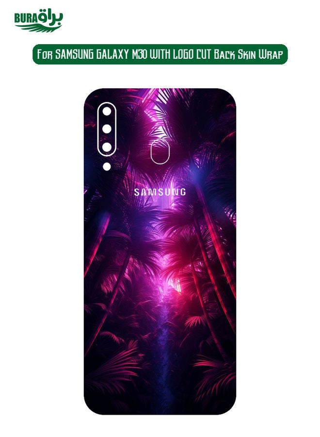 Samsung Galaxy M30 With Logo Cut Back Skin Wrap Abstract 3D Design Mobile Protector Skin Wrap Sticker ( NOT A CASE COVER )