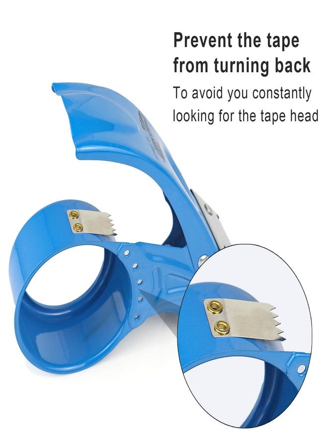 BOMEI PACK Metal Packing Tape Dispenser, 2inch Heavy Duty Handheld Heavy Tape Dispenser, 2Pcs, Blue - Image 4