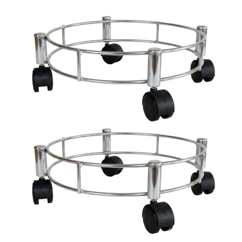 BIRDWING Heavy-Duty Stainless Steel LPG Gas Cylinder Trolley – Reliable Kitchen Cylinder Stand (Heavy Gas Stand 2 Pcs) - Image 1