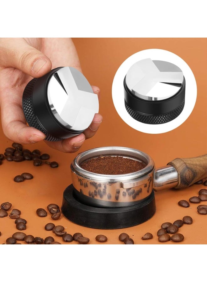 Bukela 7 PCS Espresso Accessories, 51mm Coffee Presser Tool WDT Tool Coffee Machine Accessories Espresso Tamper with Wood Espresso Tamping Station, Distributor, Stirrer, Dosing Funnel, Brush, Puck Screen - Image 2