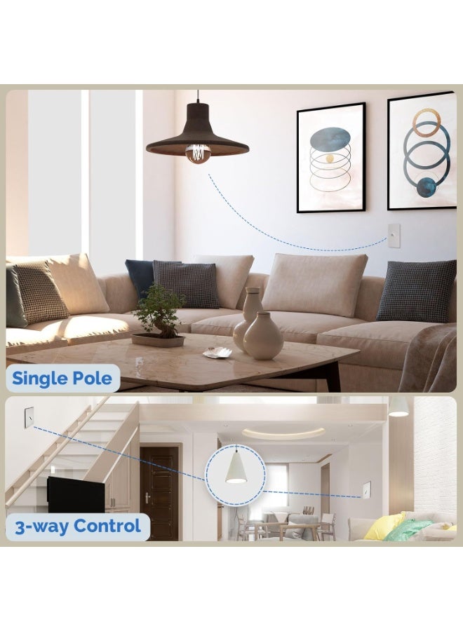 مويس مفتاح إضاءة ذكي MOES الجديد – Single Pole و 3-Way، WiFi 2.4G، يحتاج سلك محايد، متوافق مع تطبيق Smart Life وAlexa/Google Assistant - Image 3