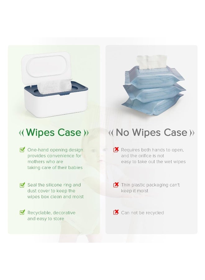 Flenpptly Baby Wipes Dispenser, Wipes Case Baby Wipe Holder Keeps Wipes Fresh, Non-Slip, Easy Open & Close (Blue) - Image 4