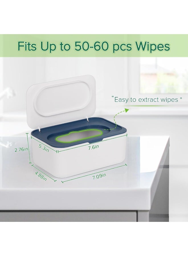 Flenpptly Baby Wipes Dispenser, Wipes Case Baby Wipe Holder Keeps Wipes Fresh, Non-Slip, Easy Open & Close (Blue) - Image 2