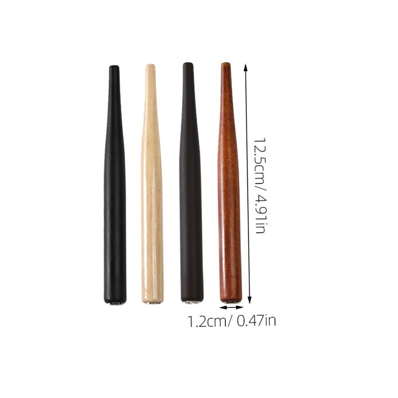 4 Pieces Vintage Wooden Dip Pen Holders With Interchangeable Nibs For Calligraphy Drawing Art - Image 3