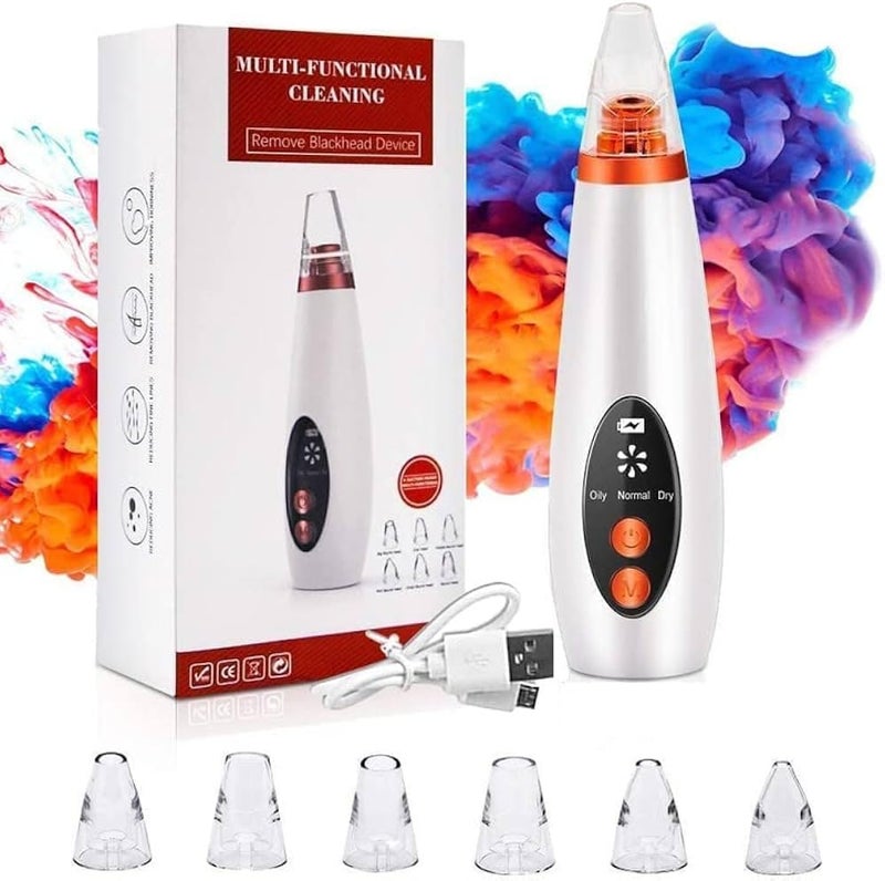 ZIPRON 6 in 1 Multifunction Blackhead Remover Tools Electric Derma suction Machine Acne Pimple Pore Cleaner Vacuum tool Facial Cleanser Device for Nose Skin Care - Image 1