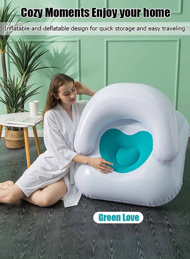 Generic New inflatable flocking lazy sofa living room leisure single leisure sofa chair outdoor sofa bed inflatable toffee chair easy to clean Suitable for adults and children with inflator  - Image 4