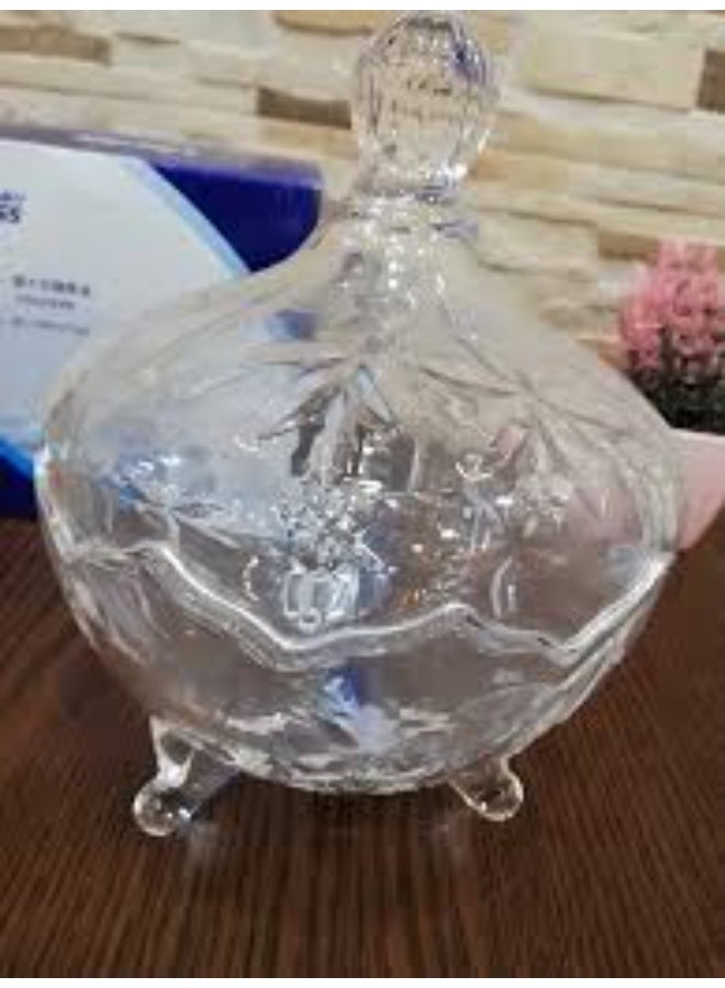 Bonbonniere and Glass Suger, Candy Bowl Multi-use big with Legs - Image 2