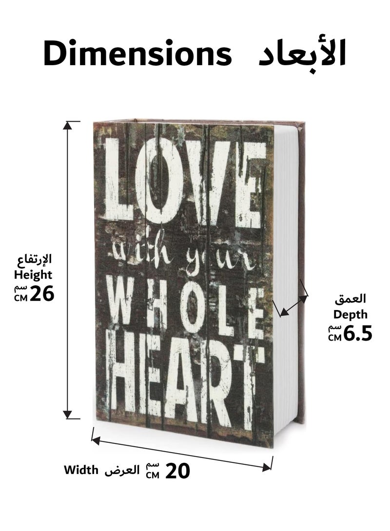 رينوفو خزنة معدنية صغيرة على شكل كتاب مع مفتاح مقاس 20*26*6.5 سم لحفظ الأشياء الثمينة  - Image 2