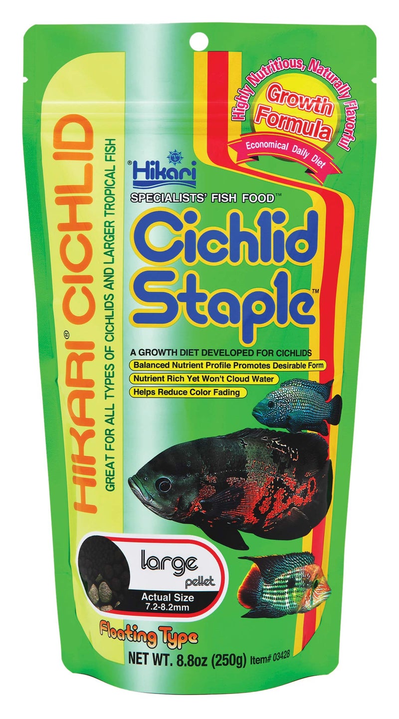 Hikari Cichlid Staple Floating Pellets Fish Food, Large Pellets, 8.8 oz. (250g) - Image 1