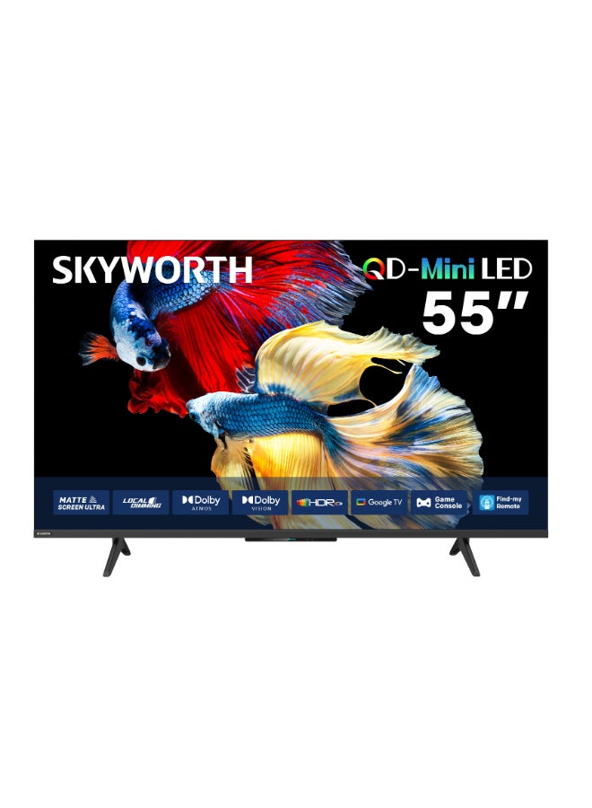 سكاي ورث 55" QD-Mini LED، شاشة ماتي، 60Hz (تلفاز جوجل)، دولبي أتموس، وضع صانع الأفلام، ضمان لمدة سنتين - Image 1