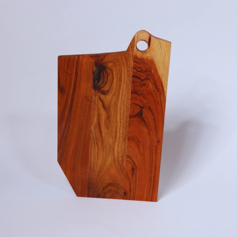 loosebucketAcacia Wood Chopping Board for Kitchen Vegetable Cutting Board for Kitchen with Hanging Hook Handmade Rectangular Serving Platter Cheese Board 1 Pc 40 x 25 x 15 cm Brown - Image 2