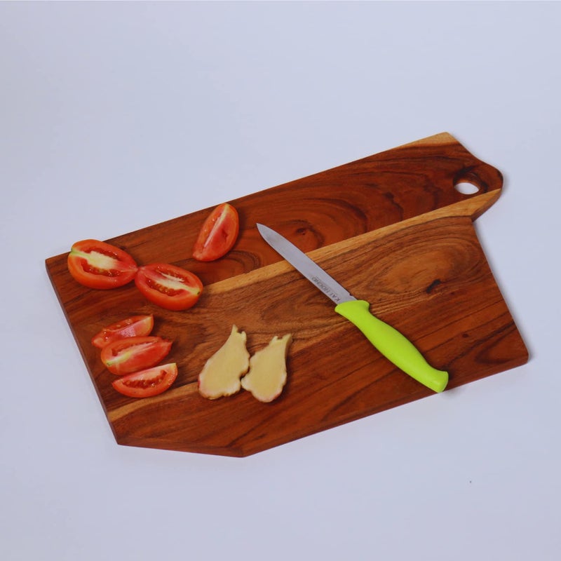 loosebucketAcacia Wood Chopping Board for Kitchen Vegetable Cutting Board for Kitchen with Hanging Hook Handmade Rectangular Serving Platter Cheese Board 1 Pc 40 x 25 x 15 cm Brown - Image 5