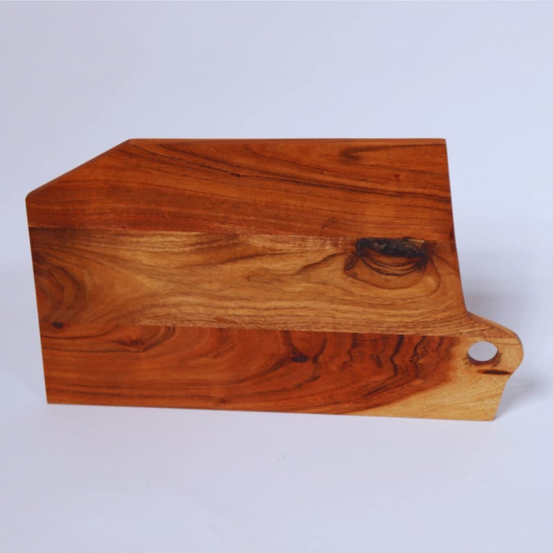 loosebucketAcacia Wood Chopping Board for Kitchen Vegetable Cutting Board for Kitchen with Hanging Hook Handmade Rectangular Serving Platter Cheese Board 1 Pc 40 x 25 x 15 cm Brown - Image 4