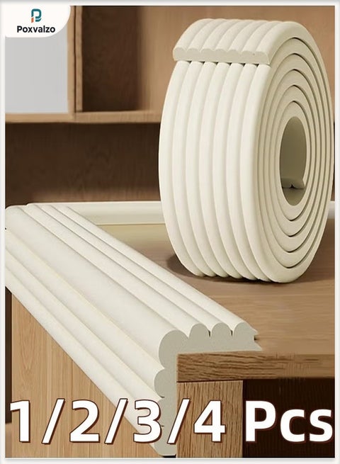 1/2/3/4 Pcs Foam Safety Strips,  Edge Protectors Foam Safety Strips Self Adhesive Edge Protector W-Type Children's Anti Collision Strip Table Corners Cushion Bumper For Glass Table Furniture Fireplace