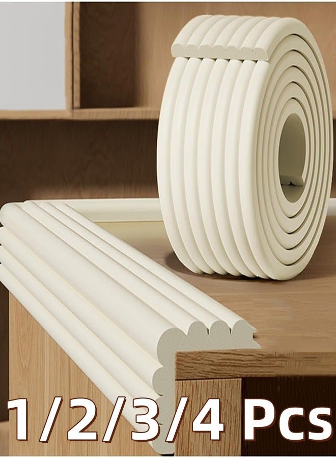 1/2/3/4 قطع من شرائط السلامة الرغوية,  واقيات الحواف شرائط الأمان الرغوية واقي الحواف ذاتية اللصق حامي طاوله حماية طاولة واقي طاولات W- اكتب شريط مضاد للتصادم للأطفال زوايا الطاولة وسادة ممتص الصدمات لموقد أثاث الطاولة الزجاجي - Image 1