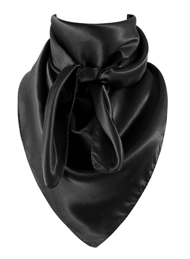 GERINLY Black Wild Rag for Men, Silk Western Bandana Large, Fashion Rancher Scarf Desert Wrap Women - Image 1