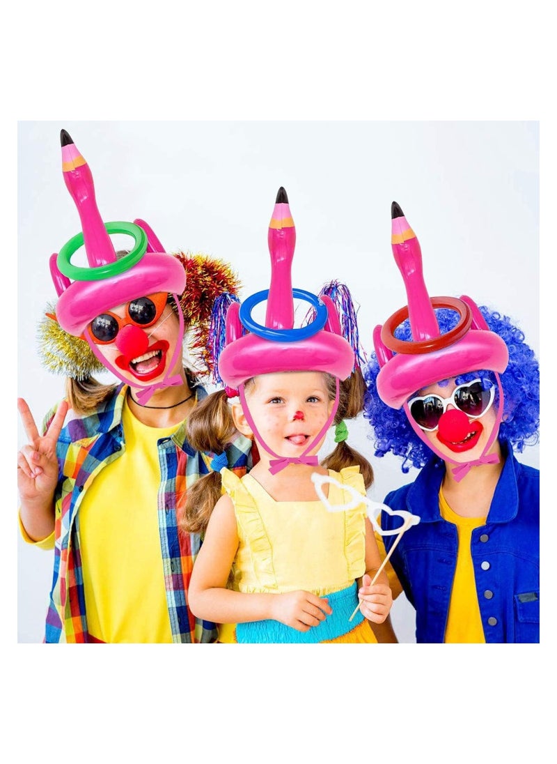 Excefore - 3 Pack Inflatable Flamingo Ring Toss Game with Rings Swimming Pool Beach Party Games for Summer Party Supplies 3 Flamingo and 12 Rings - Image 1