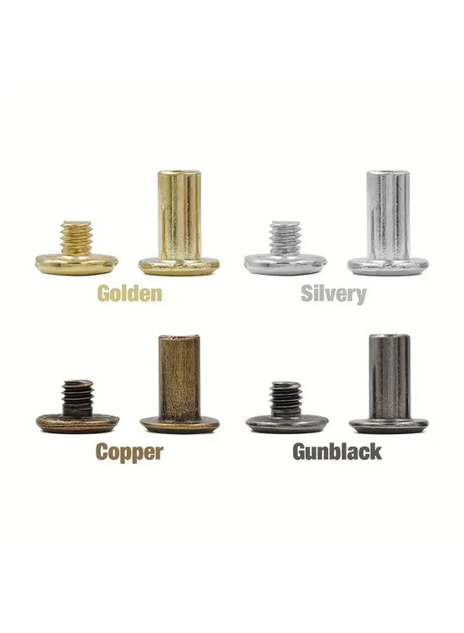 M4x5 Mixed Colors Faux Leather Chicago Screws Round Head Studs For Belts Luggage Shoe Decorations - Image 3