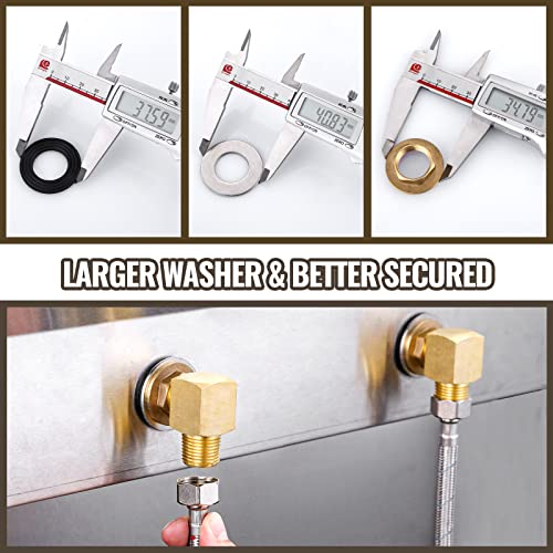 IVIGA 2PCS Installation Kit Commercial Faucet, iVIGA Wall Mounting Faucets Installation kit Replacement 1/2" NPT, Back Splash Mount Set Connector Adapter for Stainless Steel Commercial Prep & Utility Sink - Image 5
