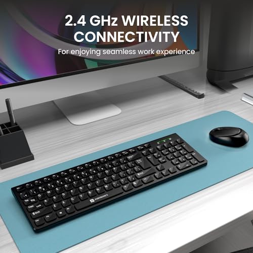 Portronics Key7 Combo Wireless Keyboard & Mouse Set with 2.4 GHz USB Receiver, 10m Working Range, 12 Shortcut Keys, Adjustable DPI, 10 Million Key Life & Click Life for PC, Laptop, Mac (Black) - Image 2