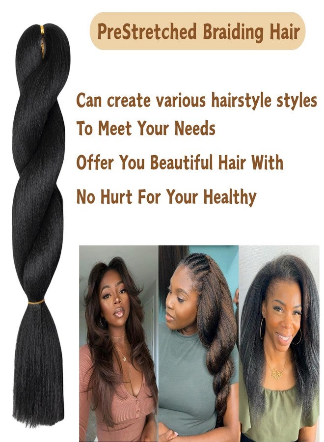 FCHLHFC Kinky Straight Vixen Crochet hair 18Inch Natural Black Color Yaki Kinky Straight 1 Bundles Hair Extension Premium Synthetic Fibers For Black Women (1B#） - Image 4