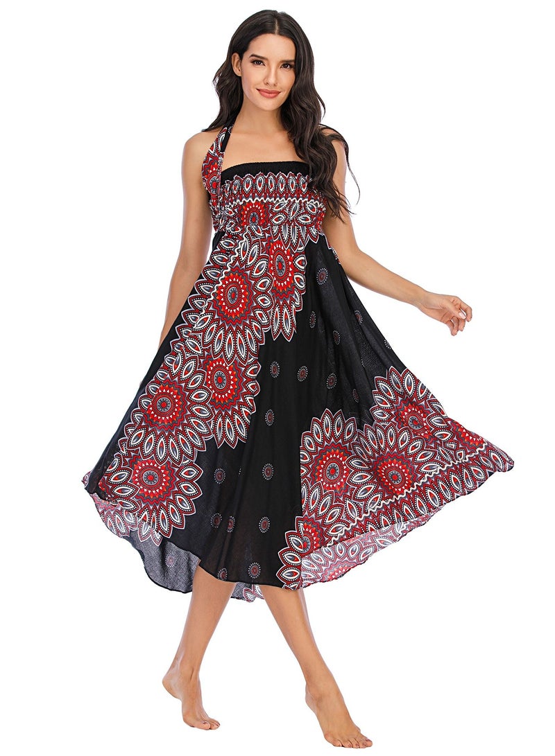 Loquat Casual Dress Half Skirt Beach Vacation Dresses Full Skirt  - Image 1