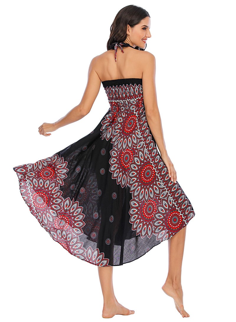 Loquat Casual Dress Half Skirt Beach Vacation Dresses Full Skirt  - Image 3