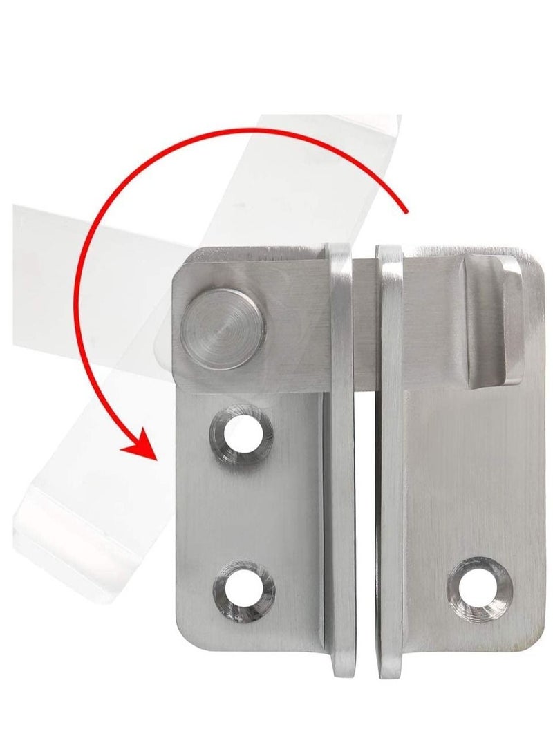 SYOSI 2 Pcs Flip Latch 3mm Thickened Heavy Duty Hasp Safety Door Lock Gate Latches for Double Window Barn Closet Drawer Cabinet Garage,Stainless Steel Brushed Nickel - Image 3