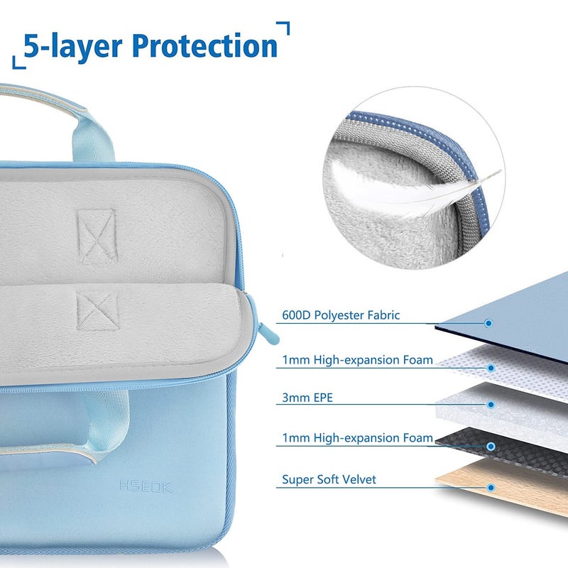 Hseok Laptop Sleeve 13.3-14 inch Case with Small Pouch, Neoprene Computer Bag Compatible with MacBook Pro 14" M4/M3/M2/M1 2025-2021, Mac Air/Pro 13.3" and Most 13-14 inch Notebooks,S02B01 - Image 3