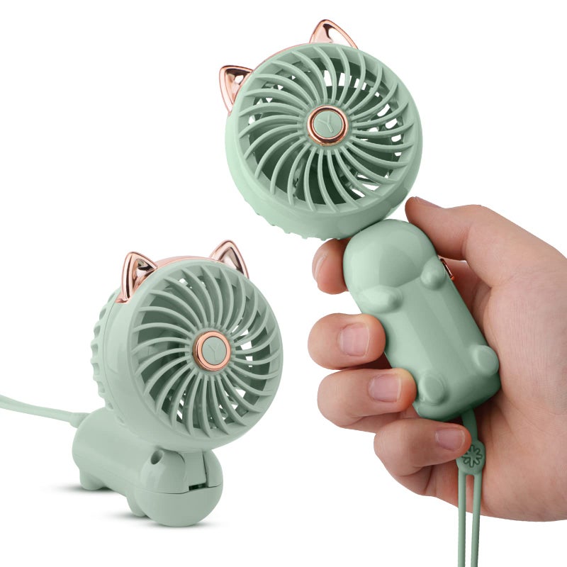 Portable Handheld Fan Mini USB Fan with Rechargeable Battery and 3 Speeds Cute Personal Small Electric Fan for GirlsWomenKids Outdoor Travel Hand Fan foldable for OfficeDesktopTableBedroom