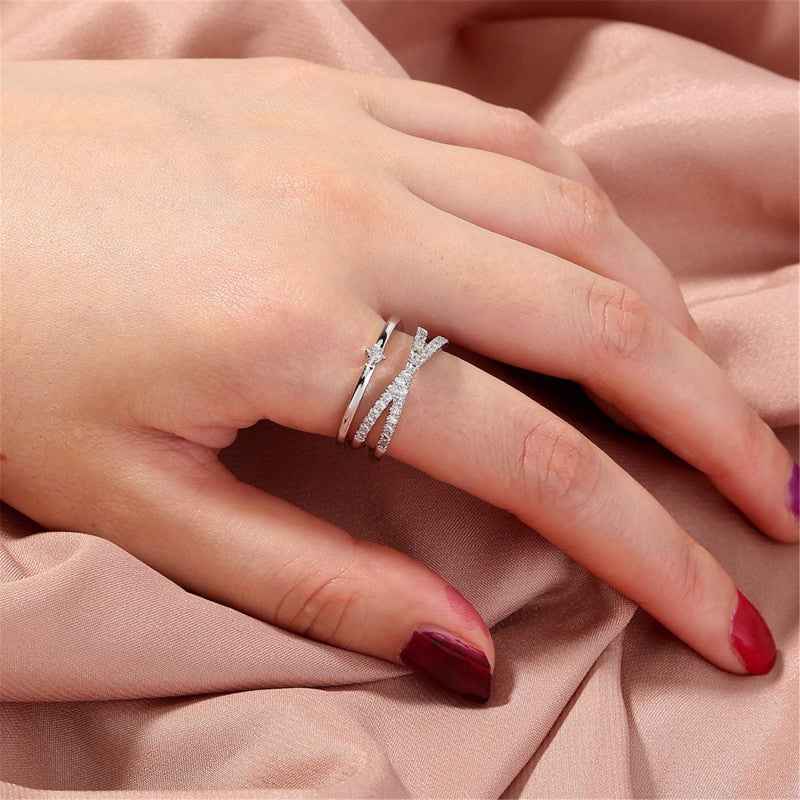 Fashion Ring Adjustable Alloy Wedding Band - Stylish Elegant Jewelry For Women Parties Daily - Image 1