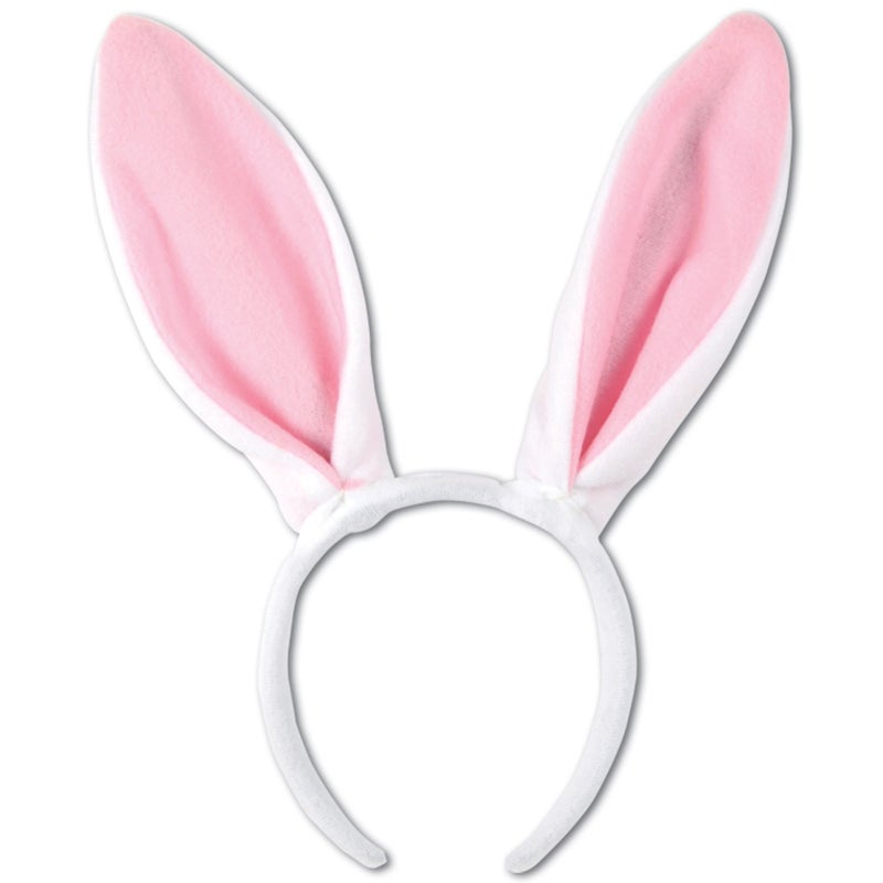 Beistle Soft-Touch Bunny Ears (white & pink) Party Accessory (1 count) (1/Pkg) - Image 1