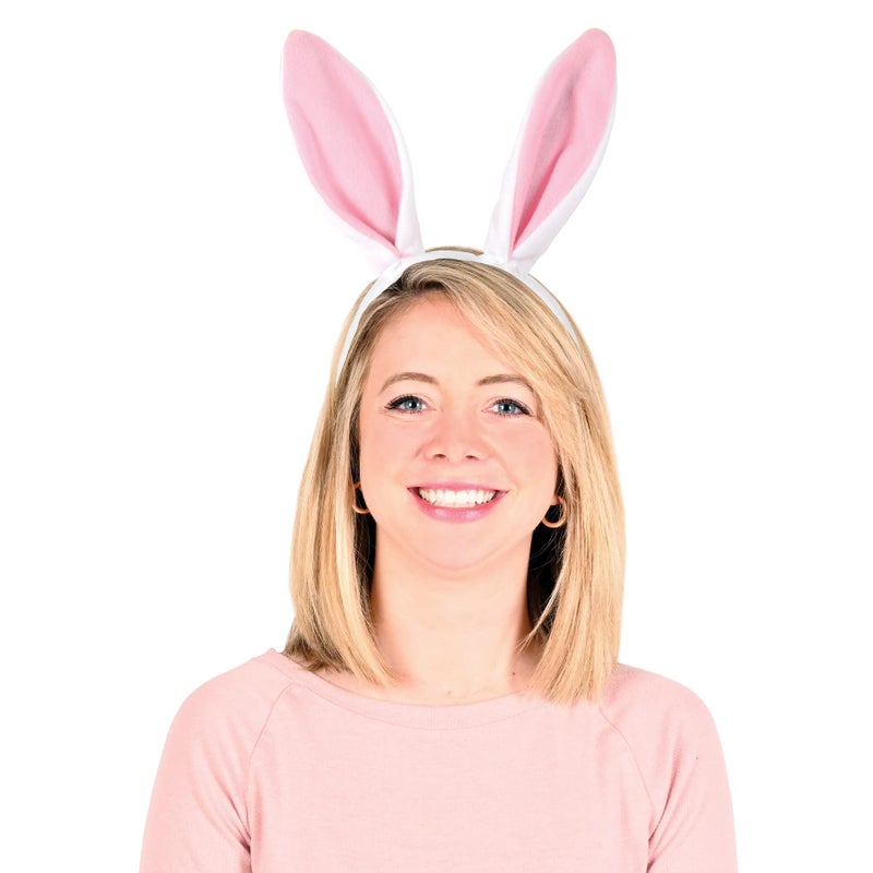 Beistle Soft-Touch Bunny Ears (white & pink) Party Accessory (1 count) (1/Pkg) - Image 2